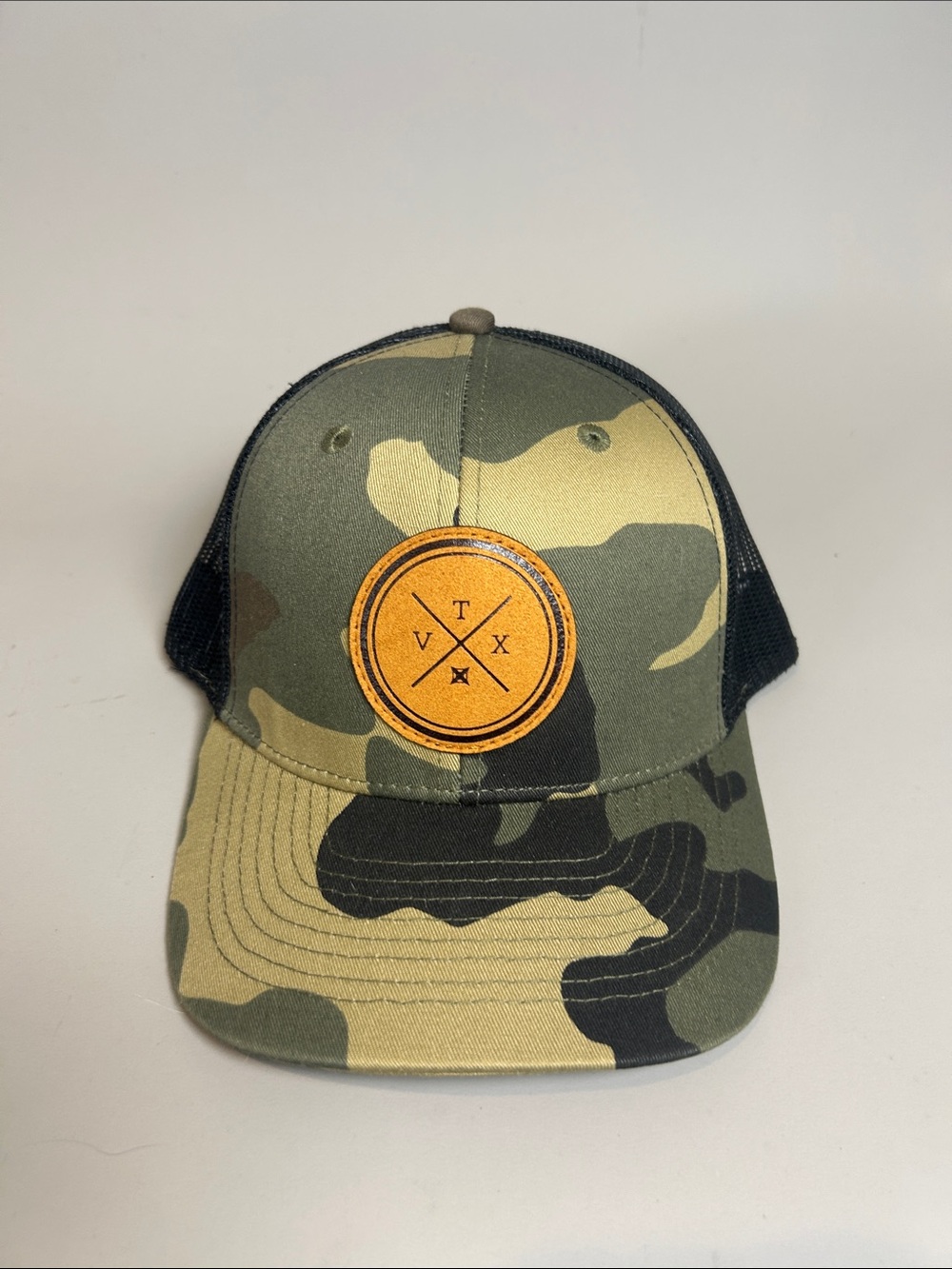 VERTX Camouflage Trucker Hat with Leather Patch NEW Promotional Product